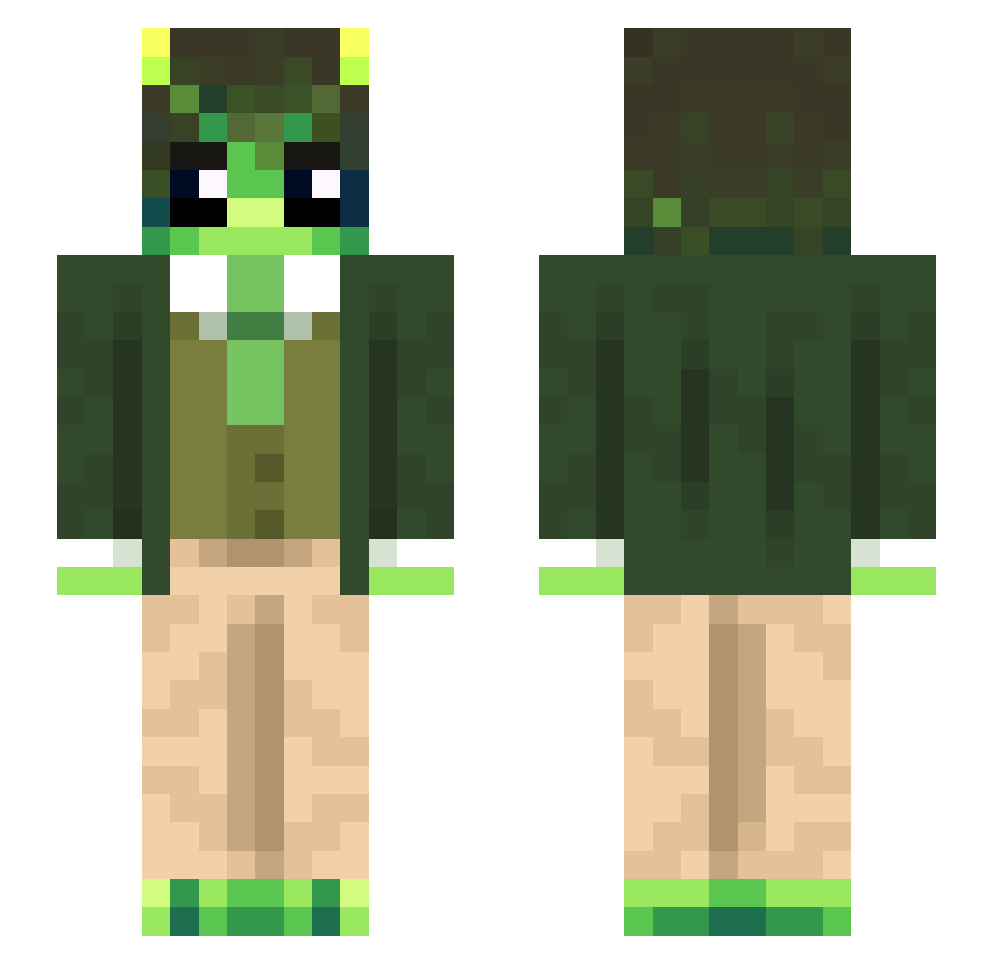 LushDVD Minecraft skin, front and back view