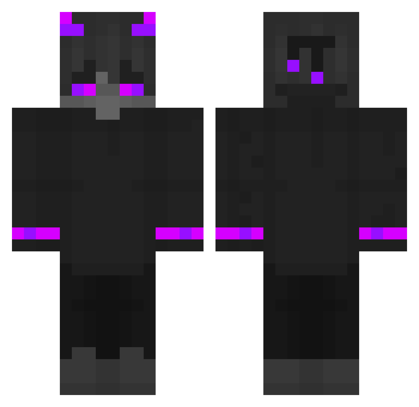 Acceptableness Minecraft skin, front and back view