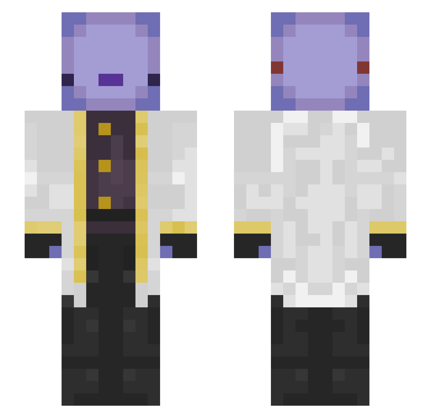 Hokage_saturn Minecraft skin, front and back view