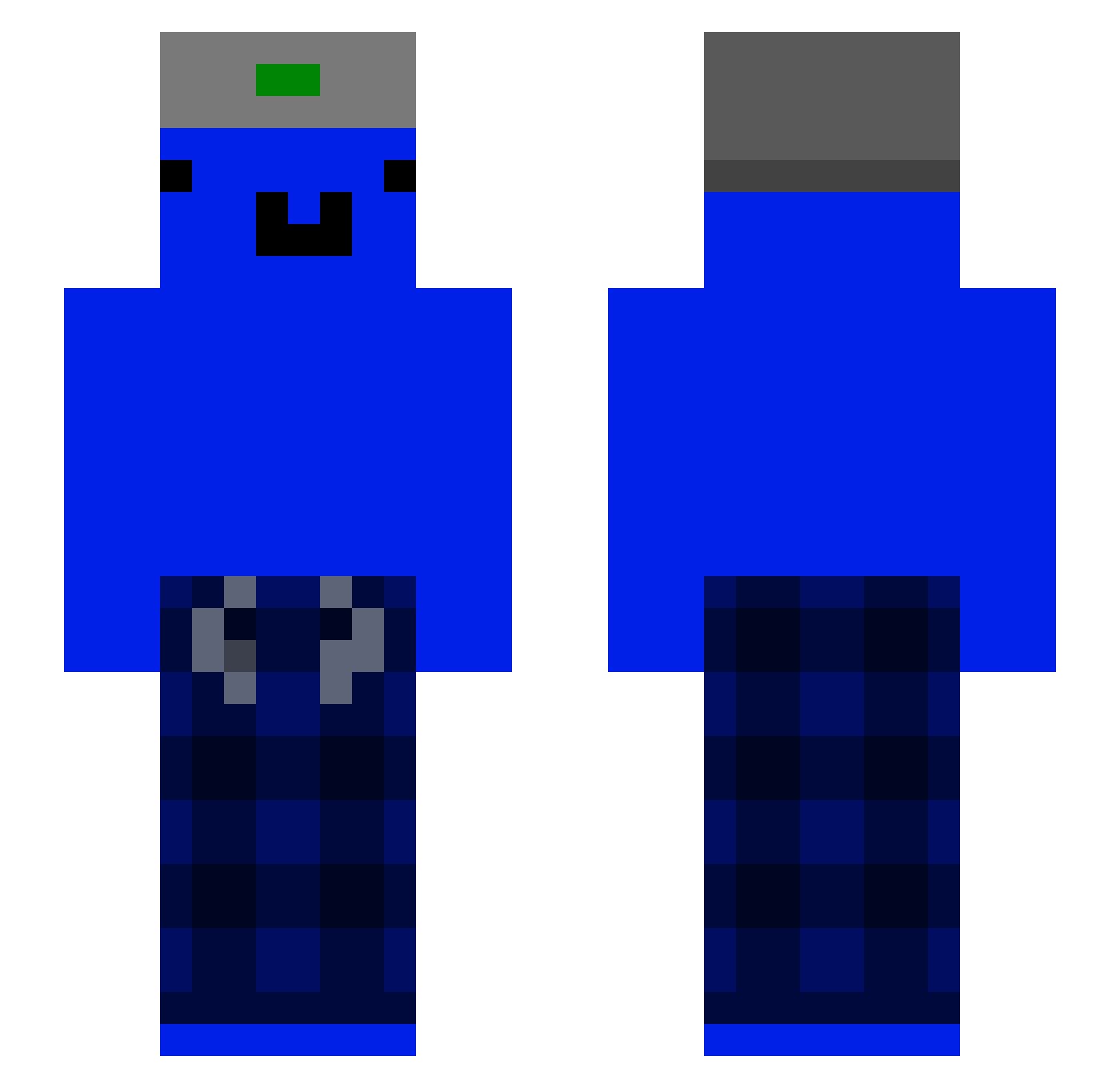 Teaiester Minecraft skin, front and back view