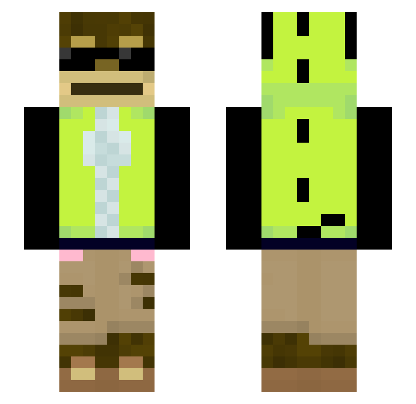CoinMonke Minecraft skin, front and back view