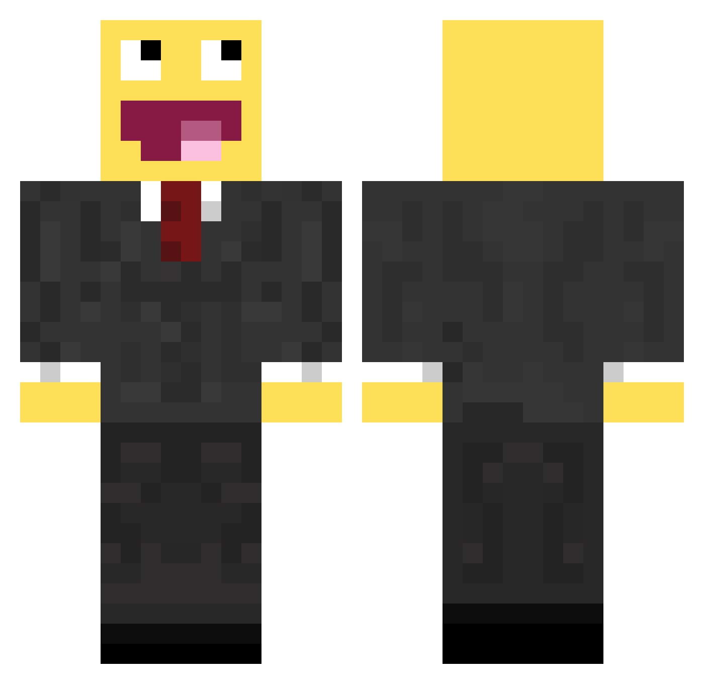 juiceWW Minecraft skin, front and back view