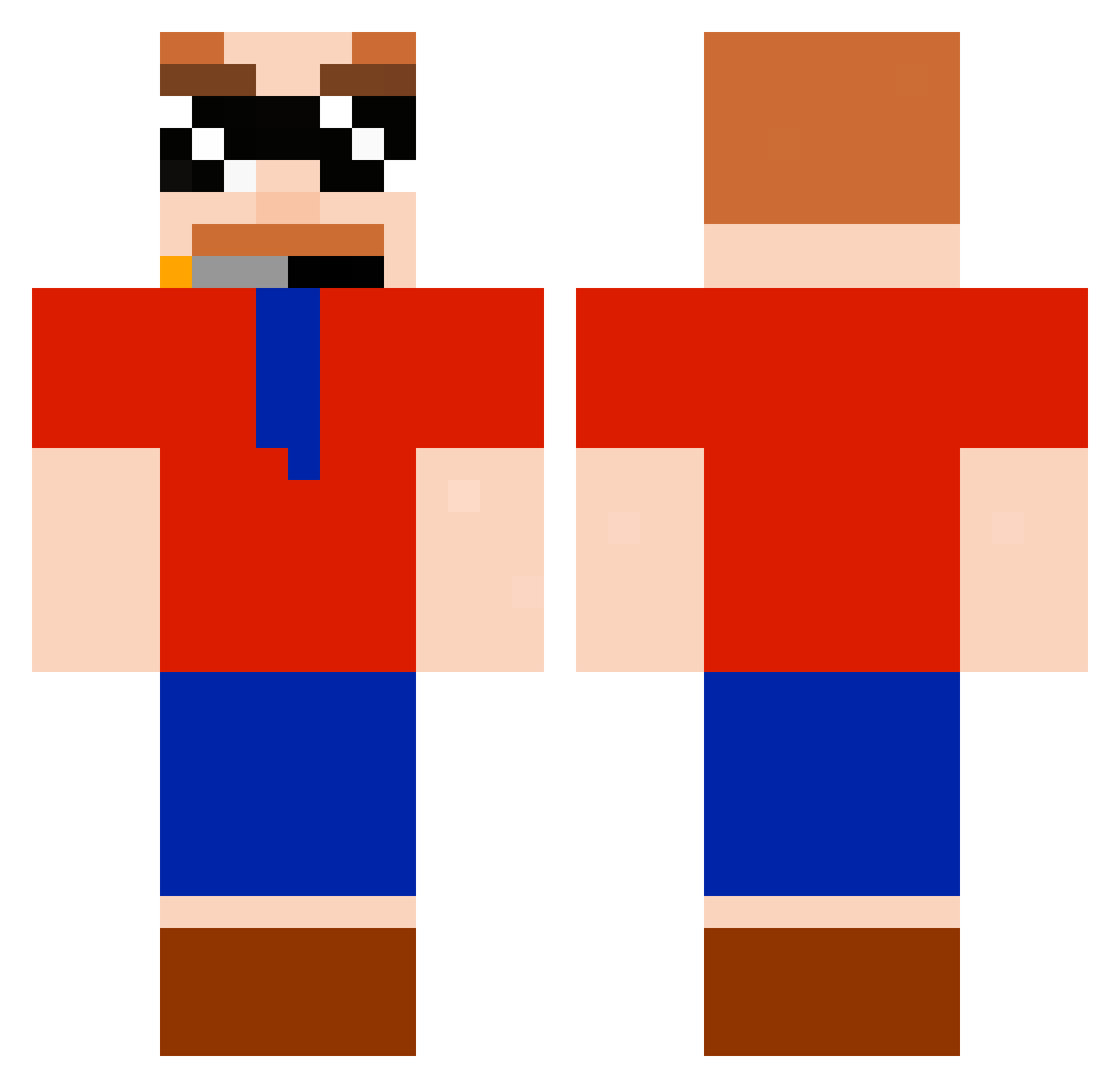 Klintongaming Minecraft skin, front and back view