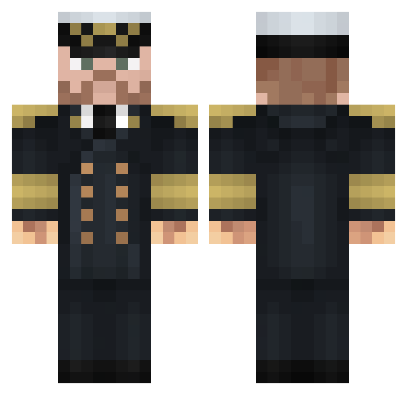Capt_Brickbeard Minecraft skin, front and back view