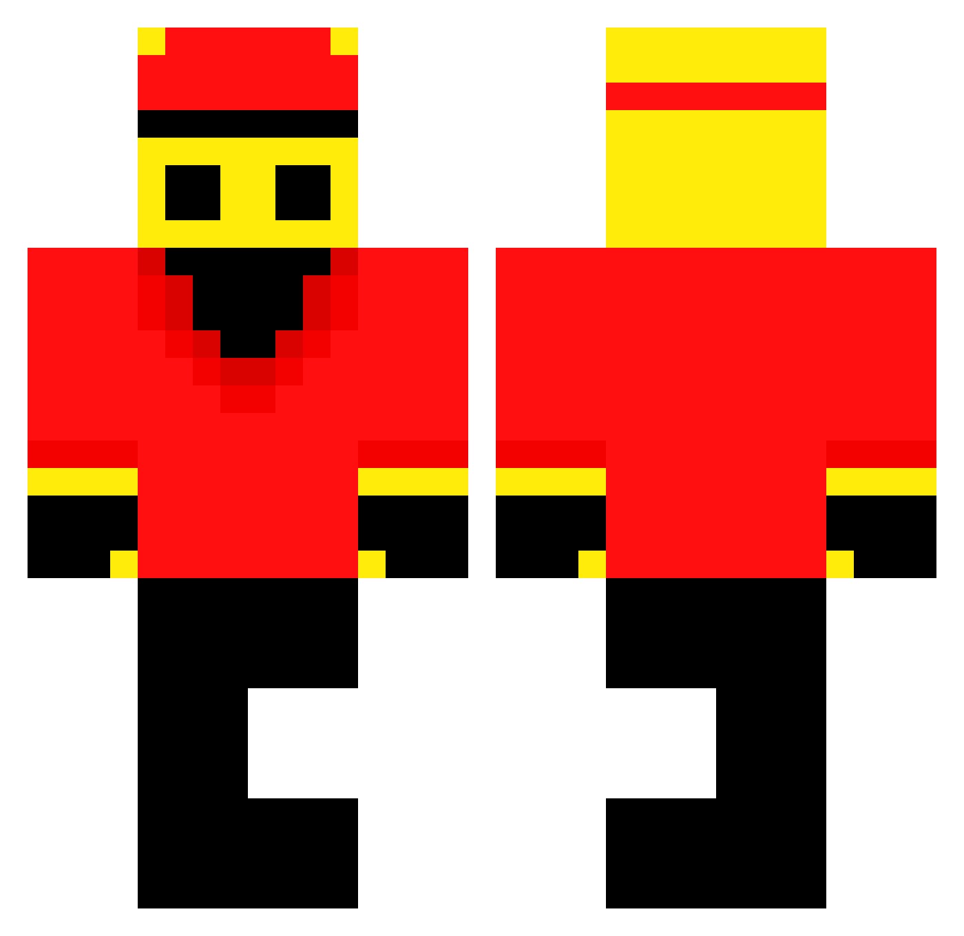 AilenGuy Minecraft skin, front and back view