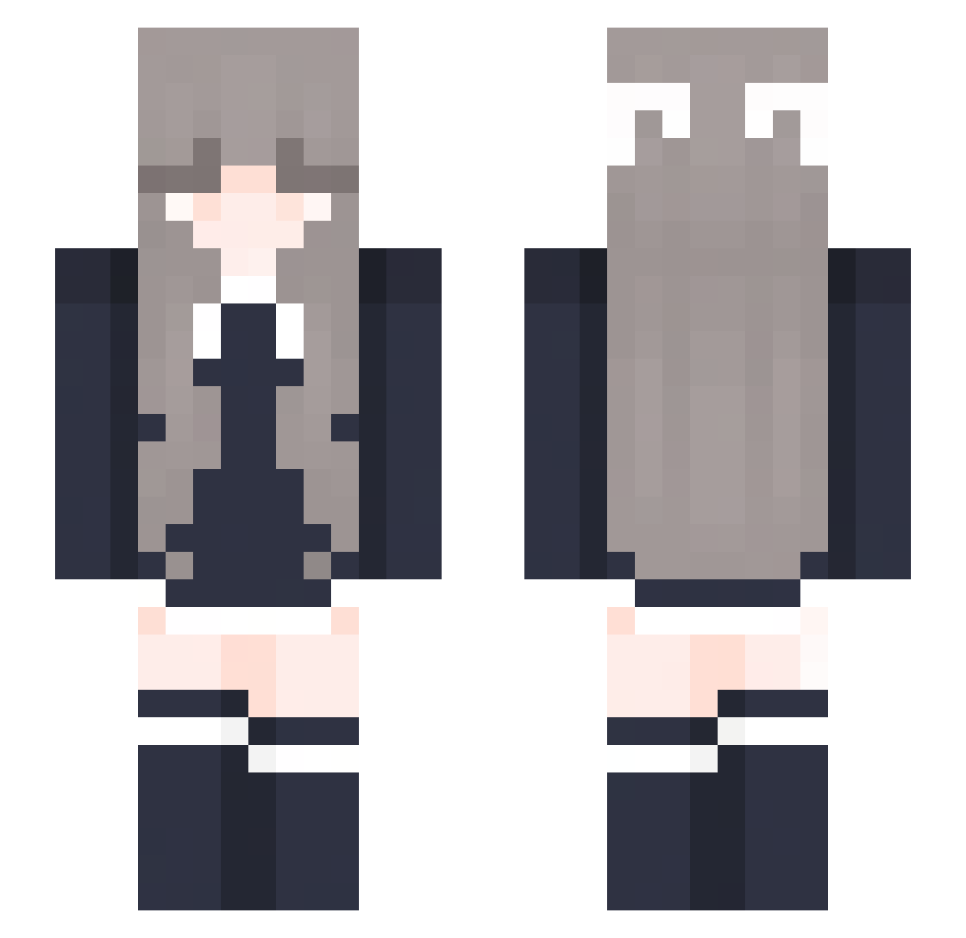 vinbot Minecraft skin, front and back view