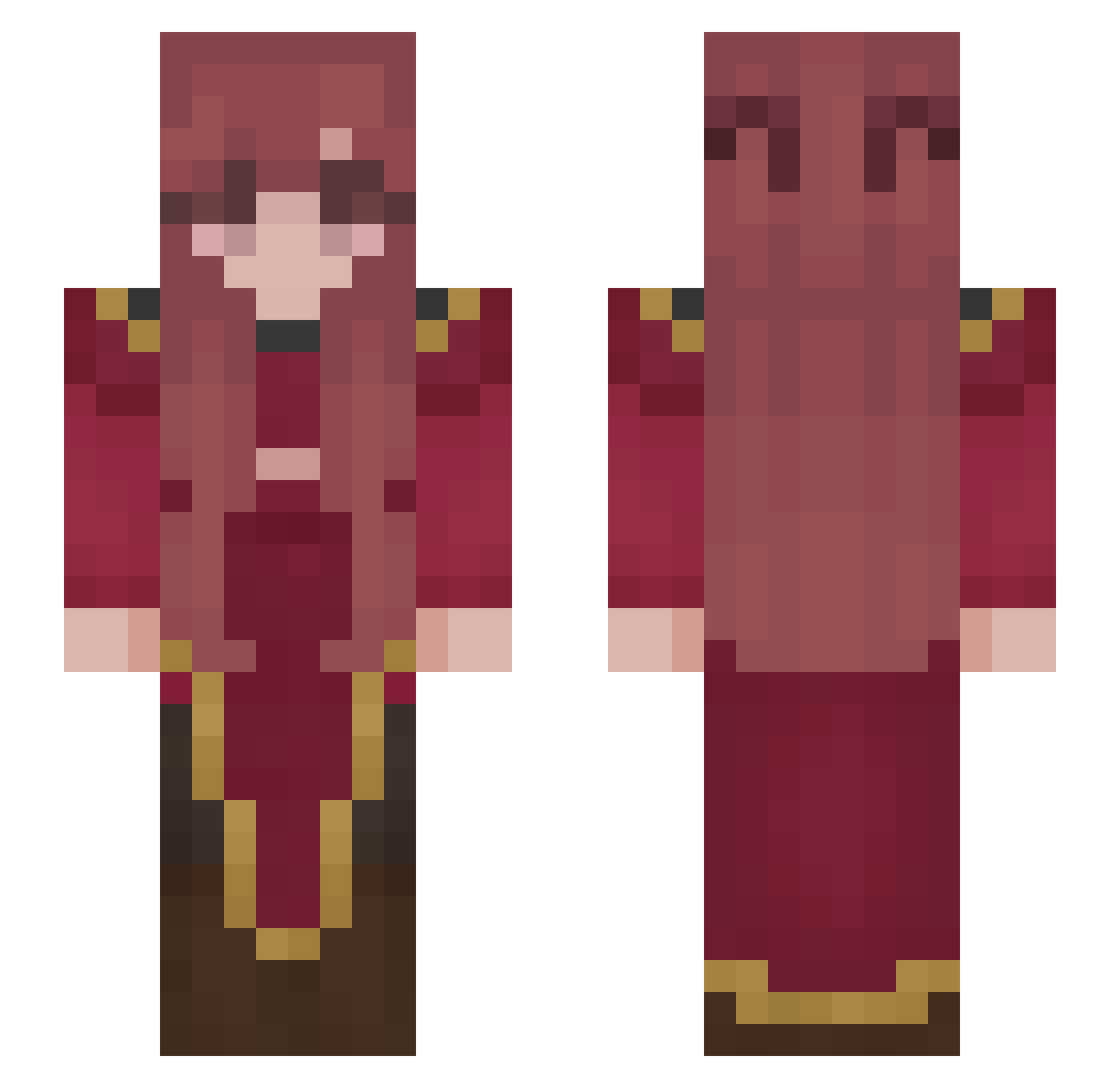 Txrdle Minecraft skin, front and back view