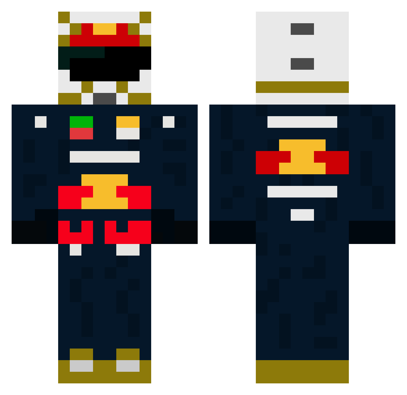 IbrahimHuneiti Minecraft skin, front and back view