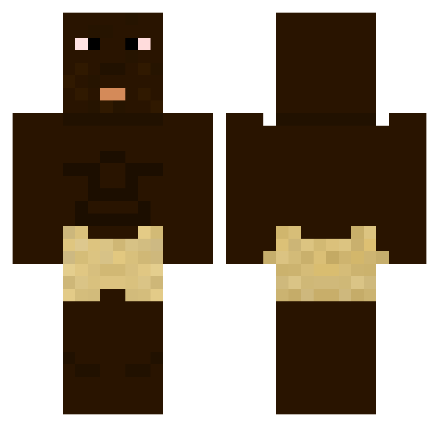 Novodat Minecraft skin, front and back view