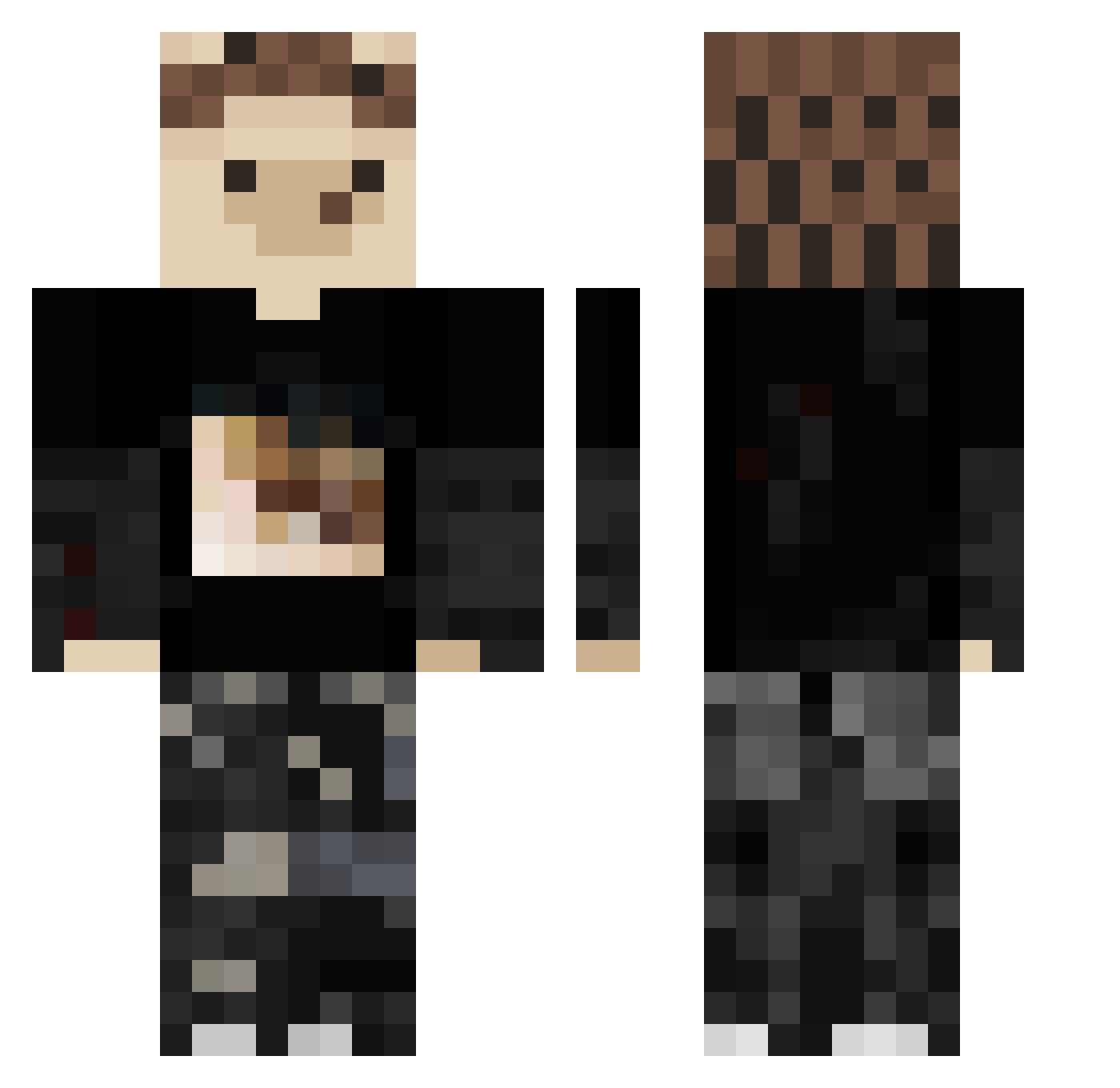 SunnyHedgehogs Minecraft skin, front and back view