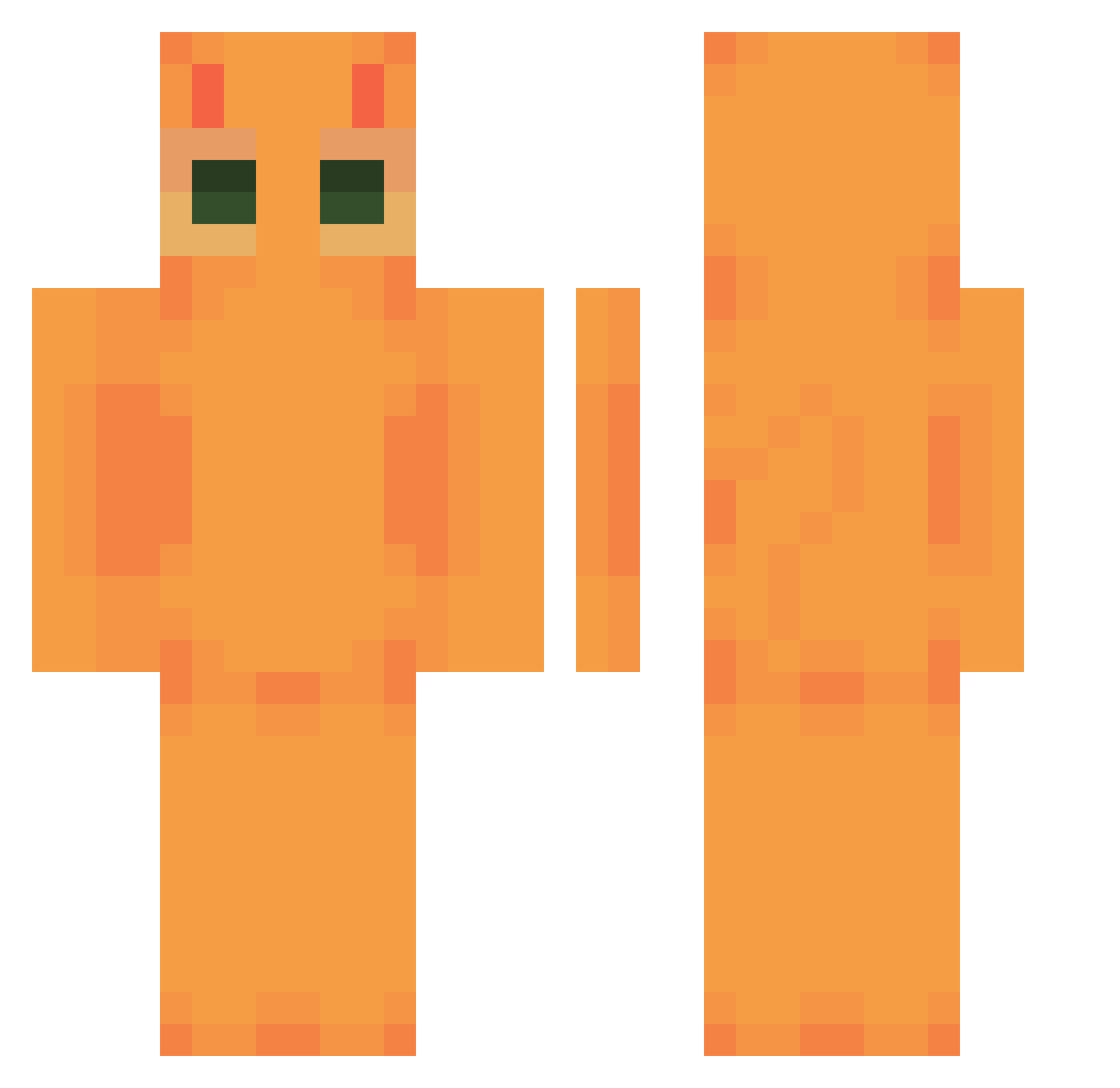 vbpip Minecraft skin, front and back view