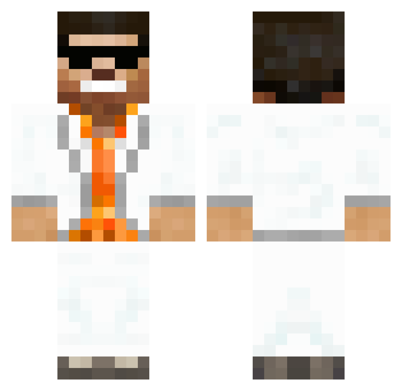 Steinbacher Minecraft skin, front and back view