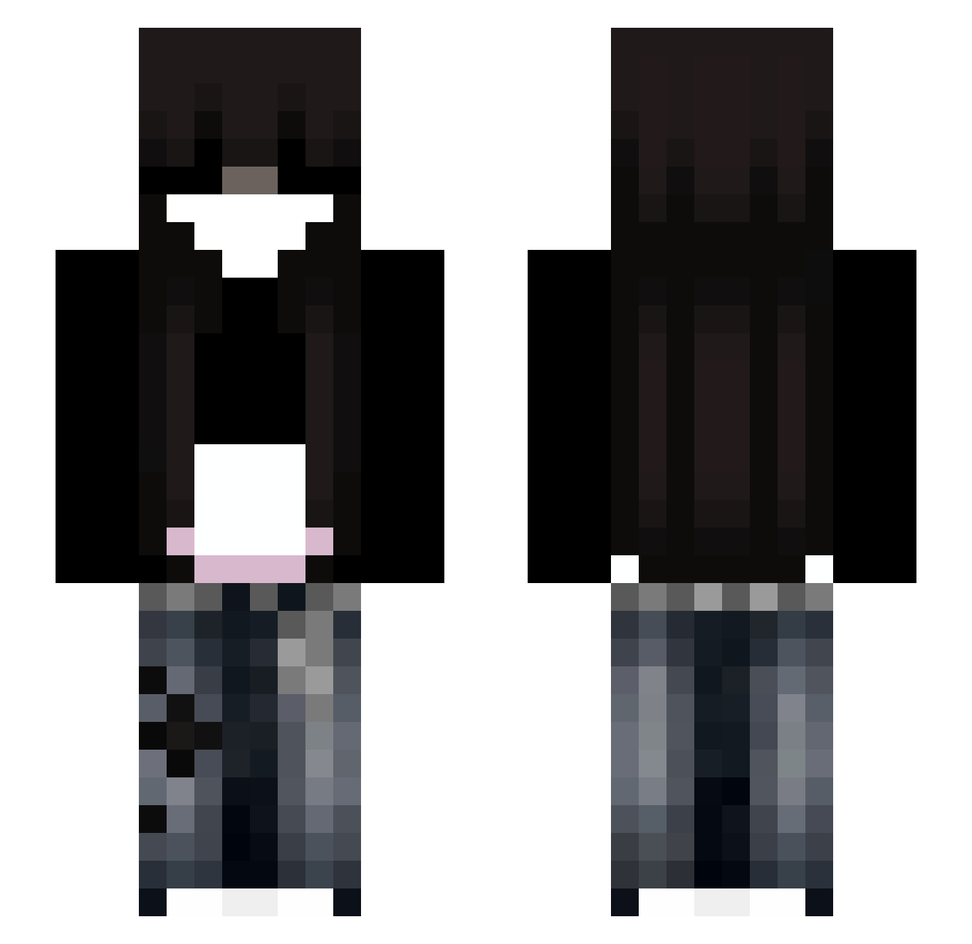 Stockades Minecraft skin, front and back view