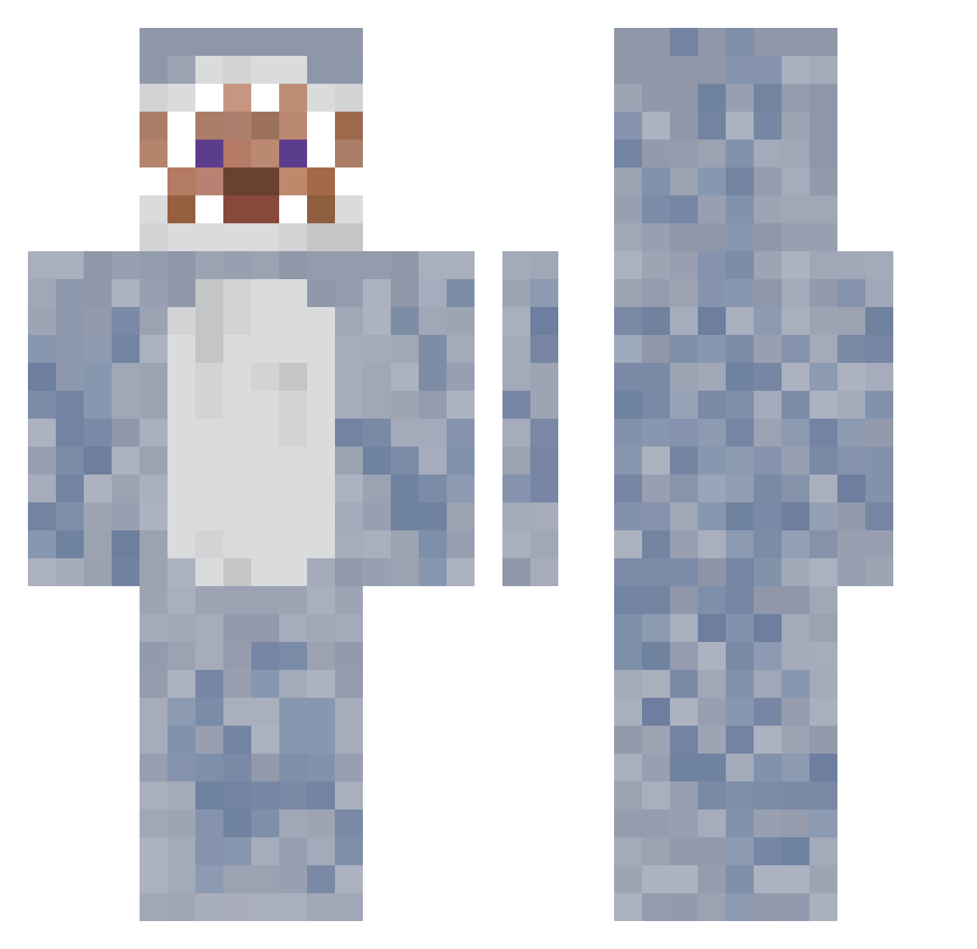Crakerito Minecraft skin, front and back view