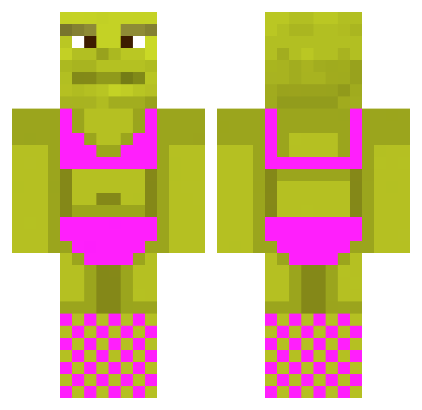 Lux3645 Minecraft skin, front and back view