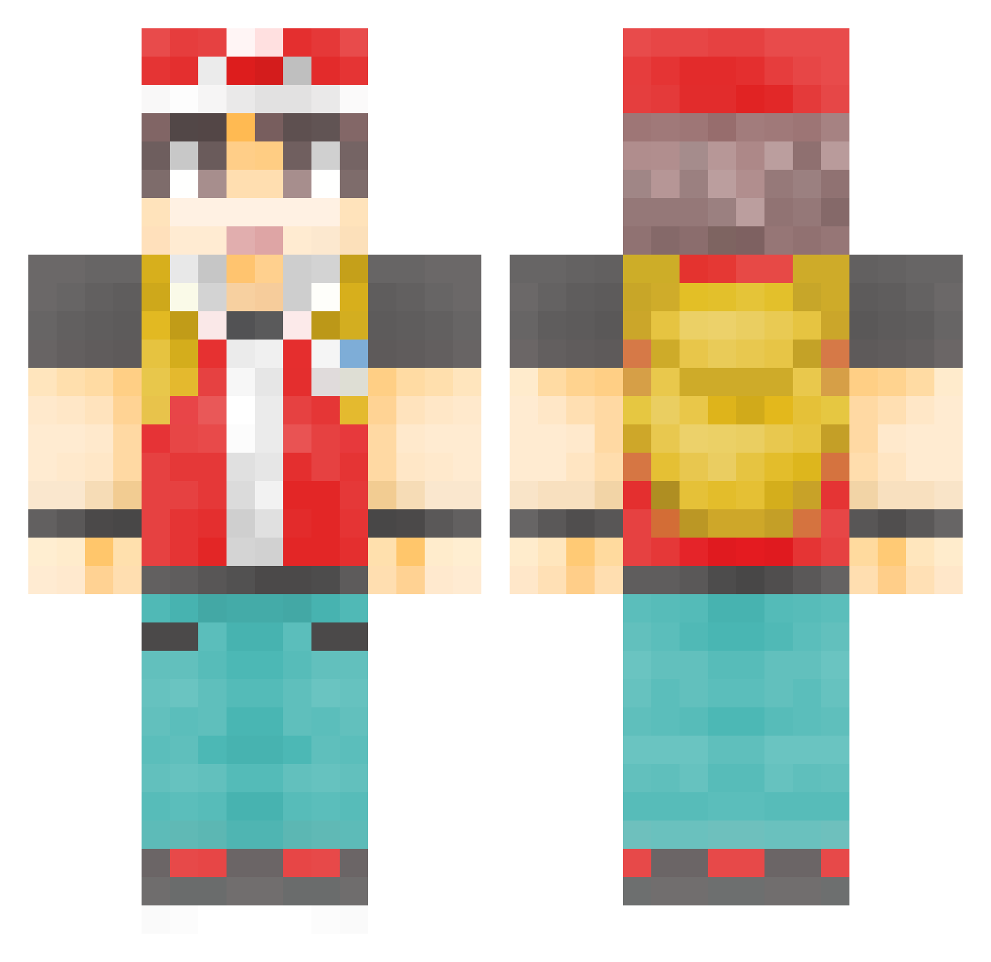 PUER3558 Minecraft skin, front and back view
