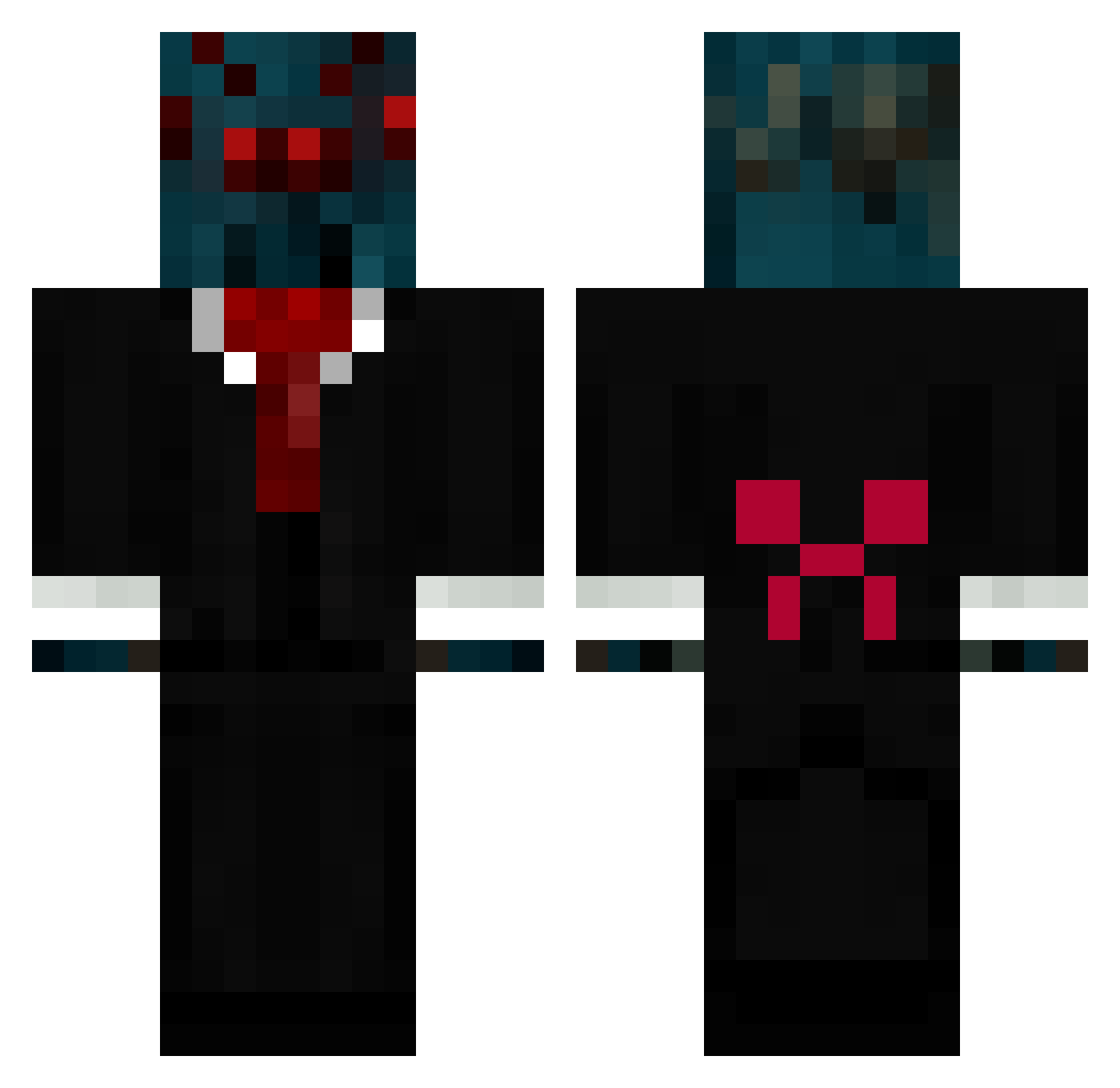 iValoxX Minecraft skin, front and back view