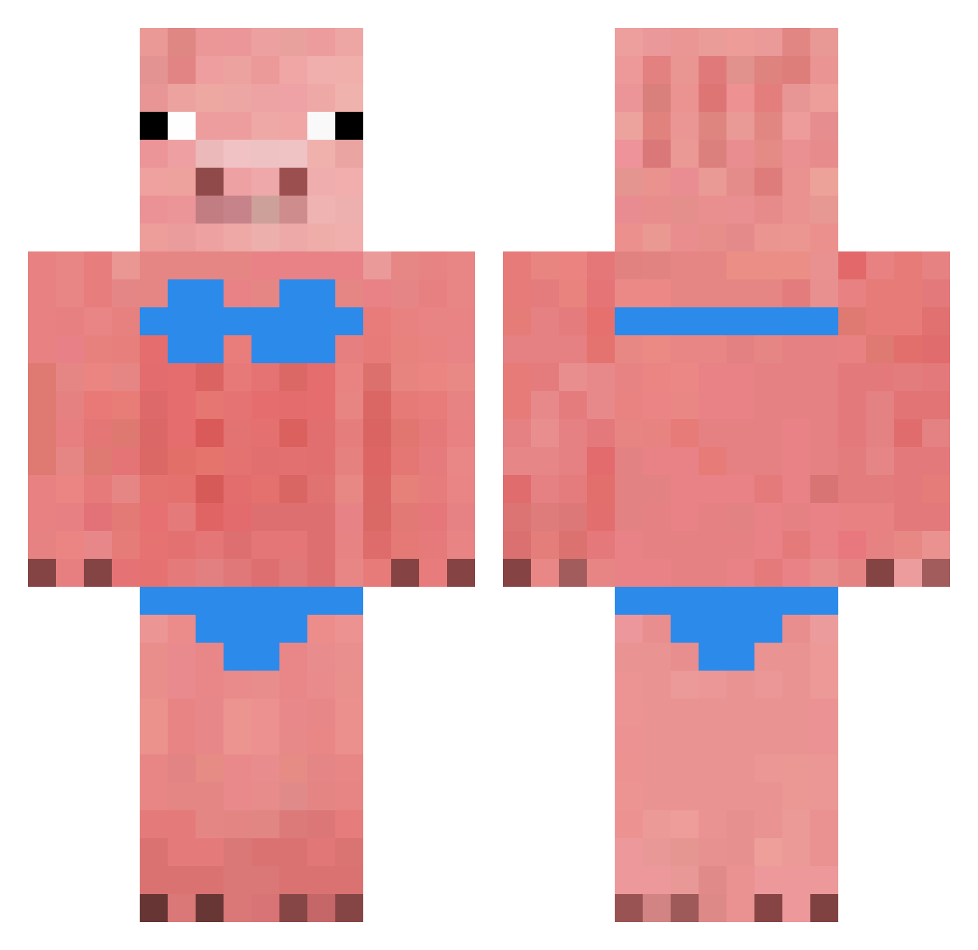 Wukiraaa Minecraft skin, front and back view