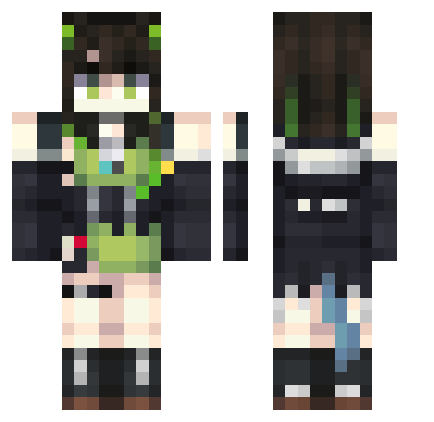 sexcrafter69 Minecraft skin, front and back view