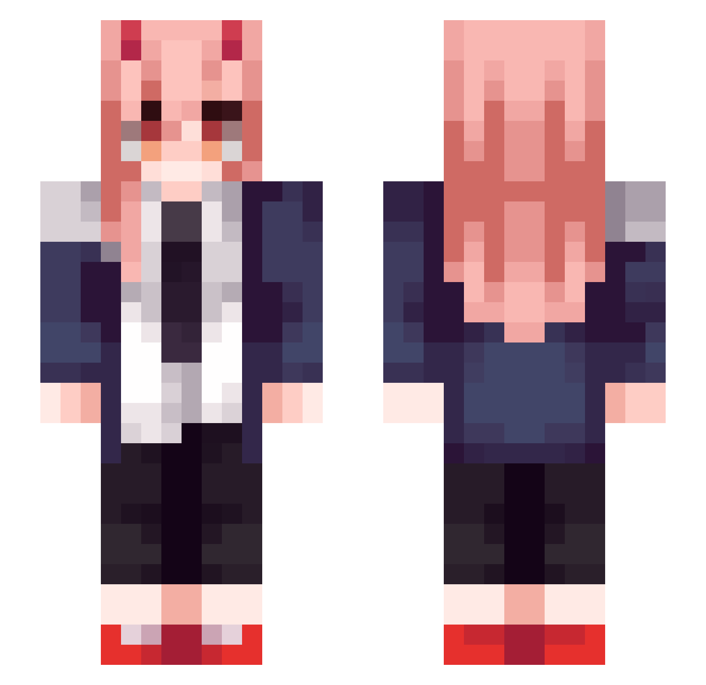TheTryGamer Minecraft skin, front and back view