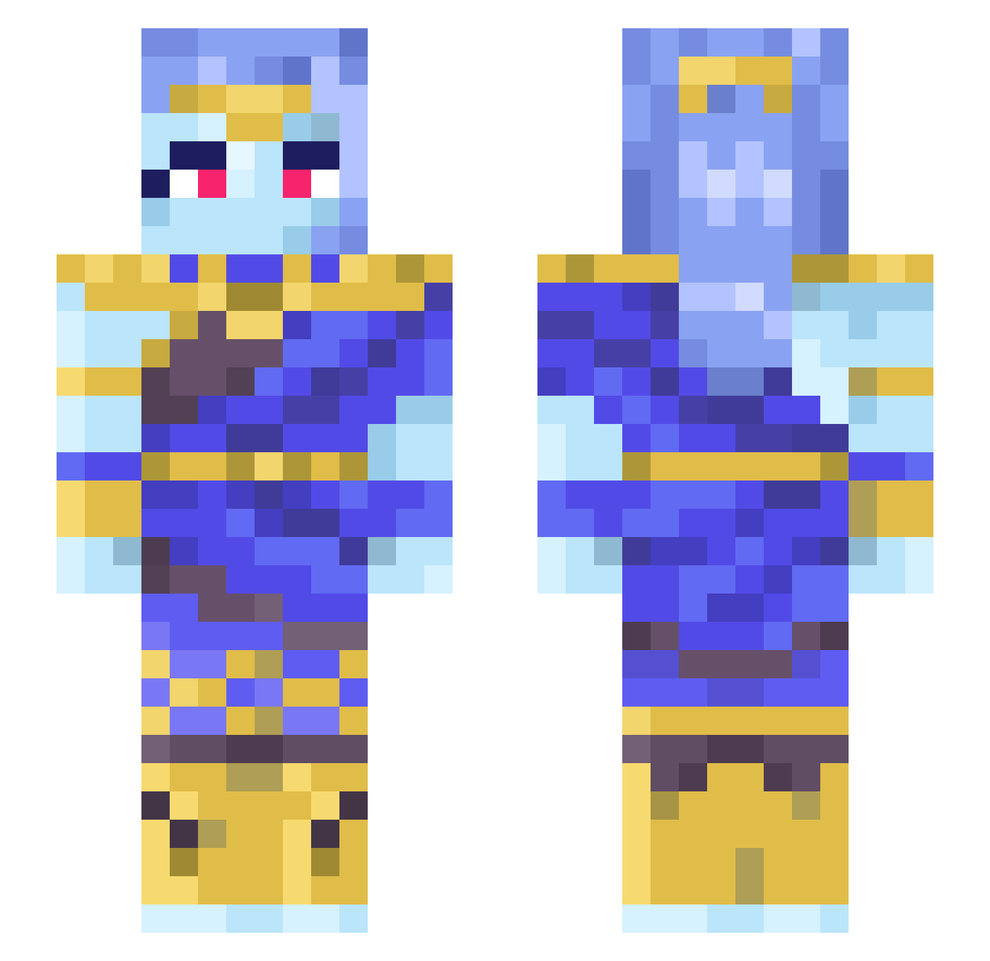 Quen_V Minecraft skin, front and back view