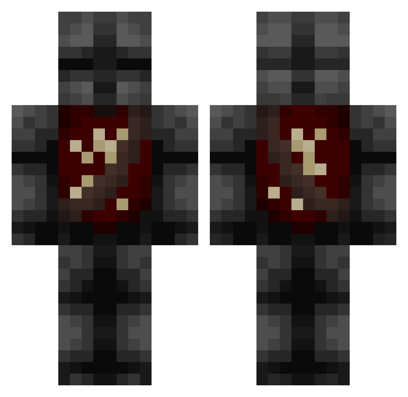 ekonW Minecraft skin, front and back view