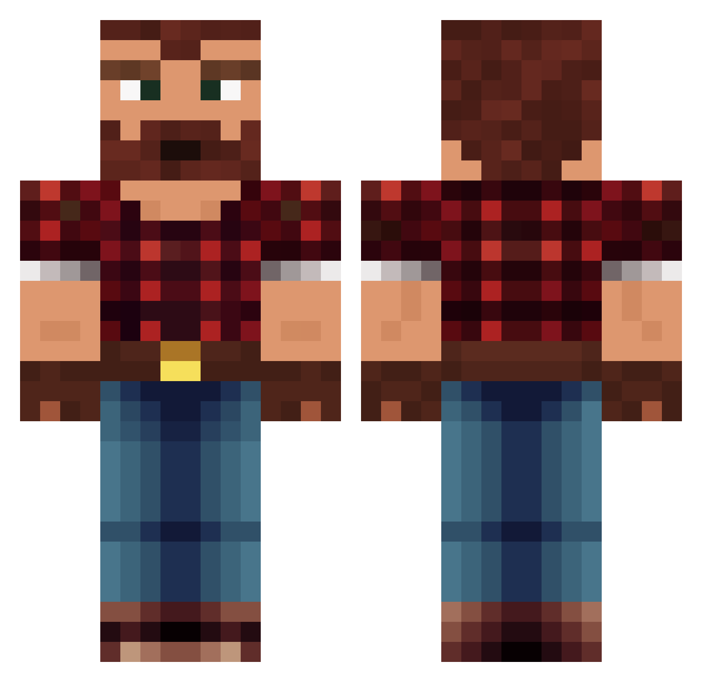 Raewan Minecraft skin, front and back view