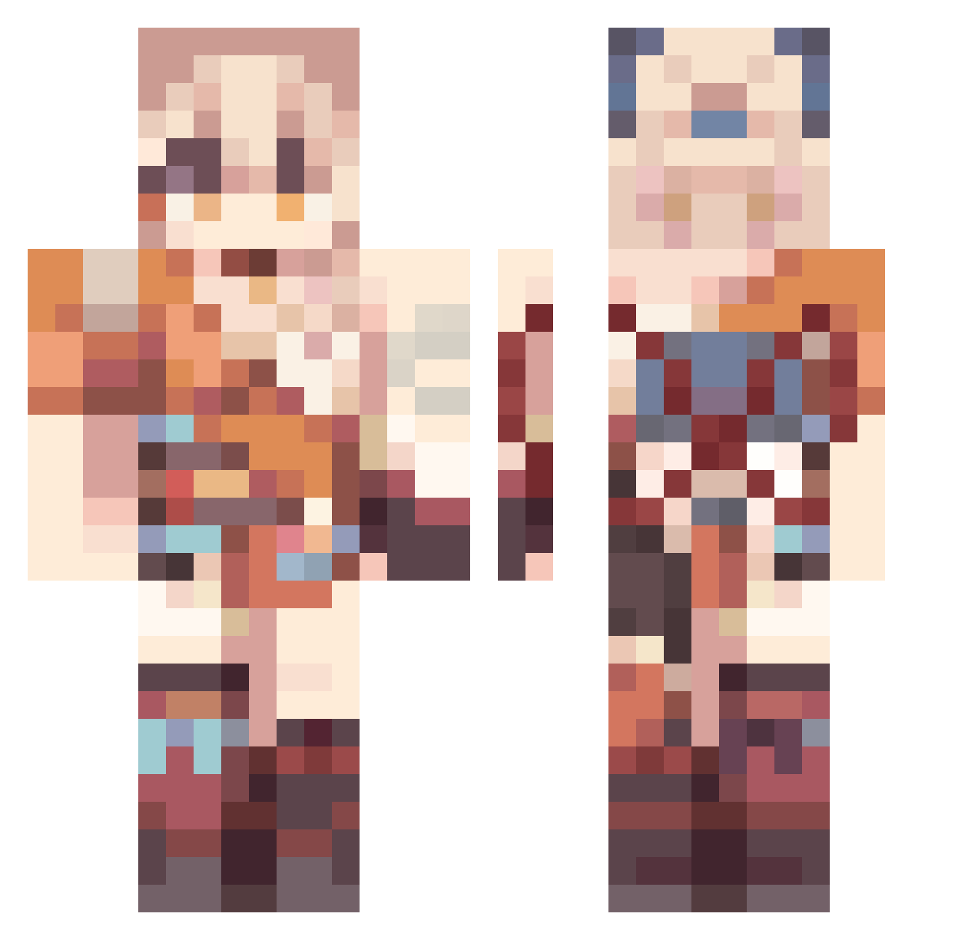 Veish Minecraft skin, front and back view