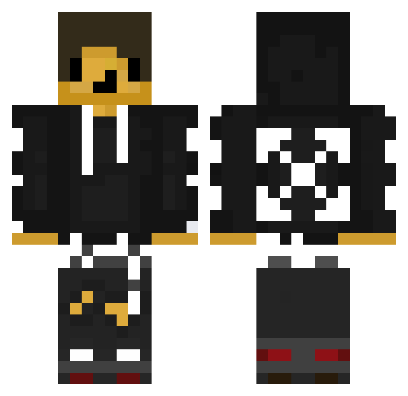 Spidybrandy14 Minecraft skin, front and back view