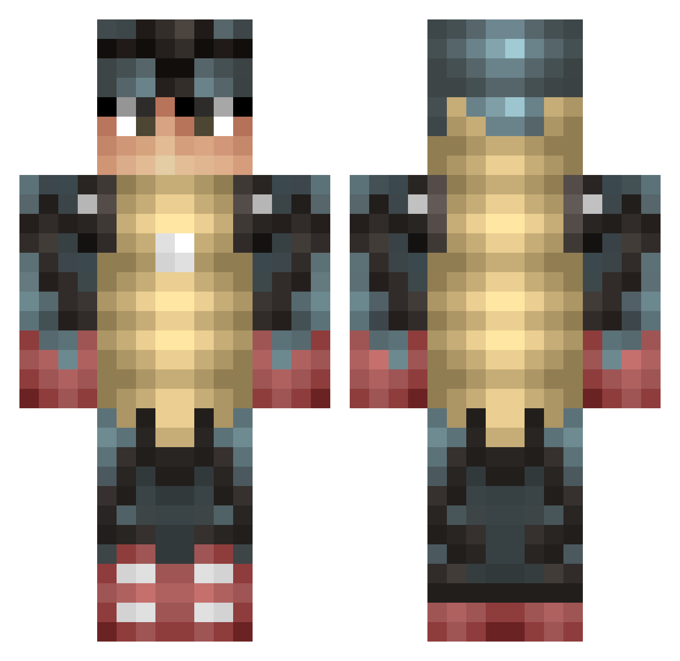 YoungLatino Minecraft skin, front and back view