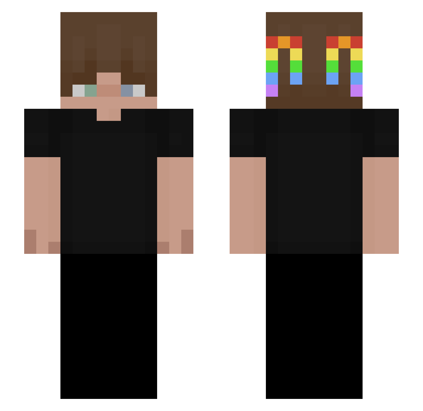 THE_FLAT_STANLEY Minecraft skin, front and back view