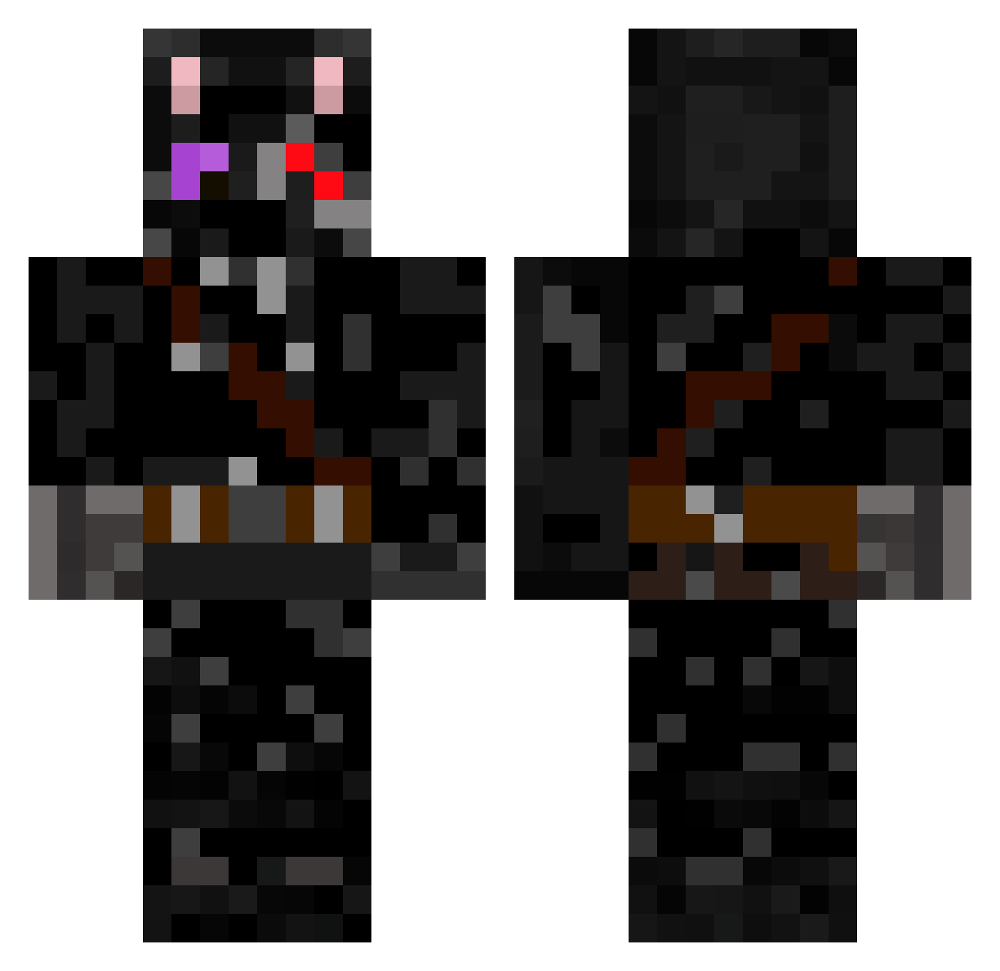 smoke_Gans Minecraft skin, front and back view