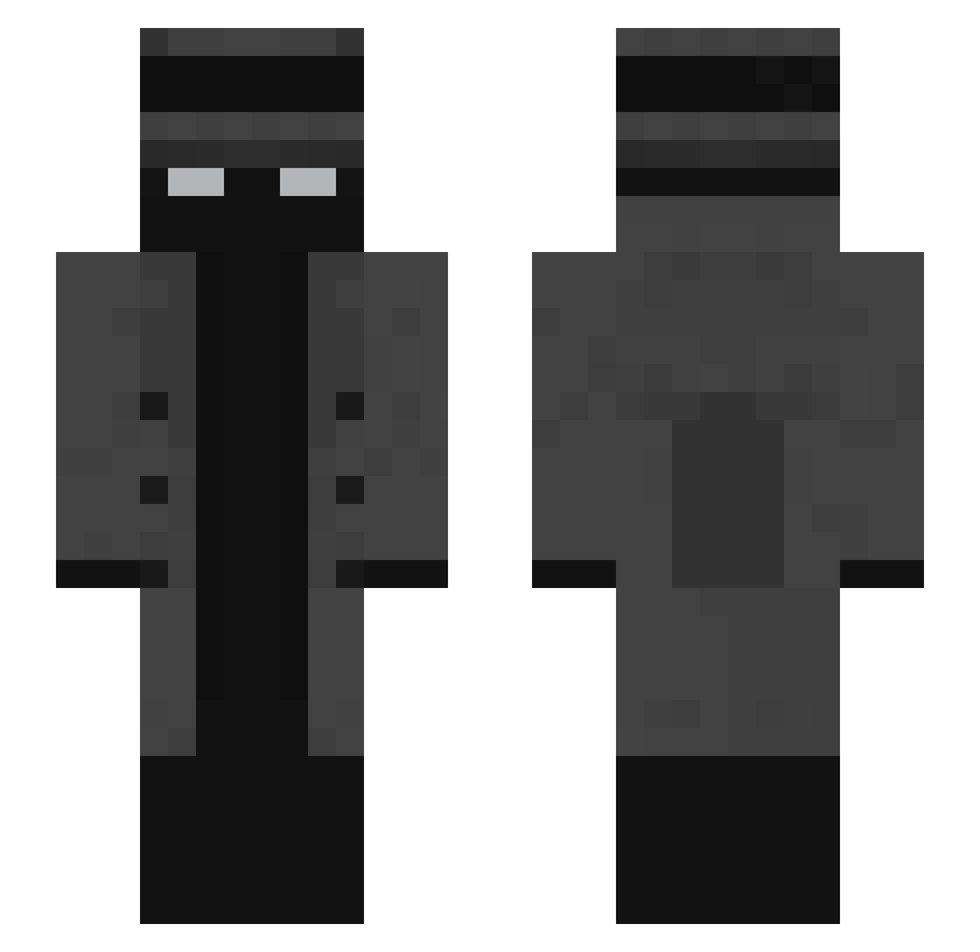 Gaazh Minecraft skin, front and back view