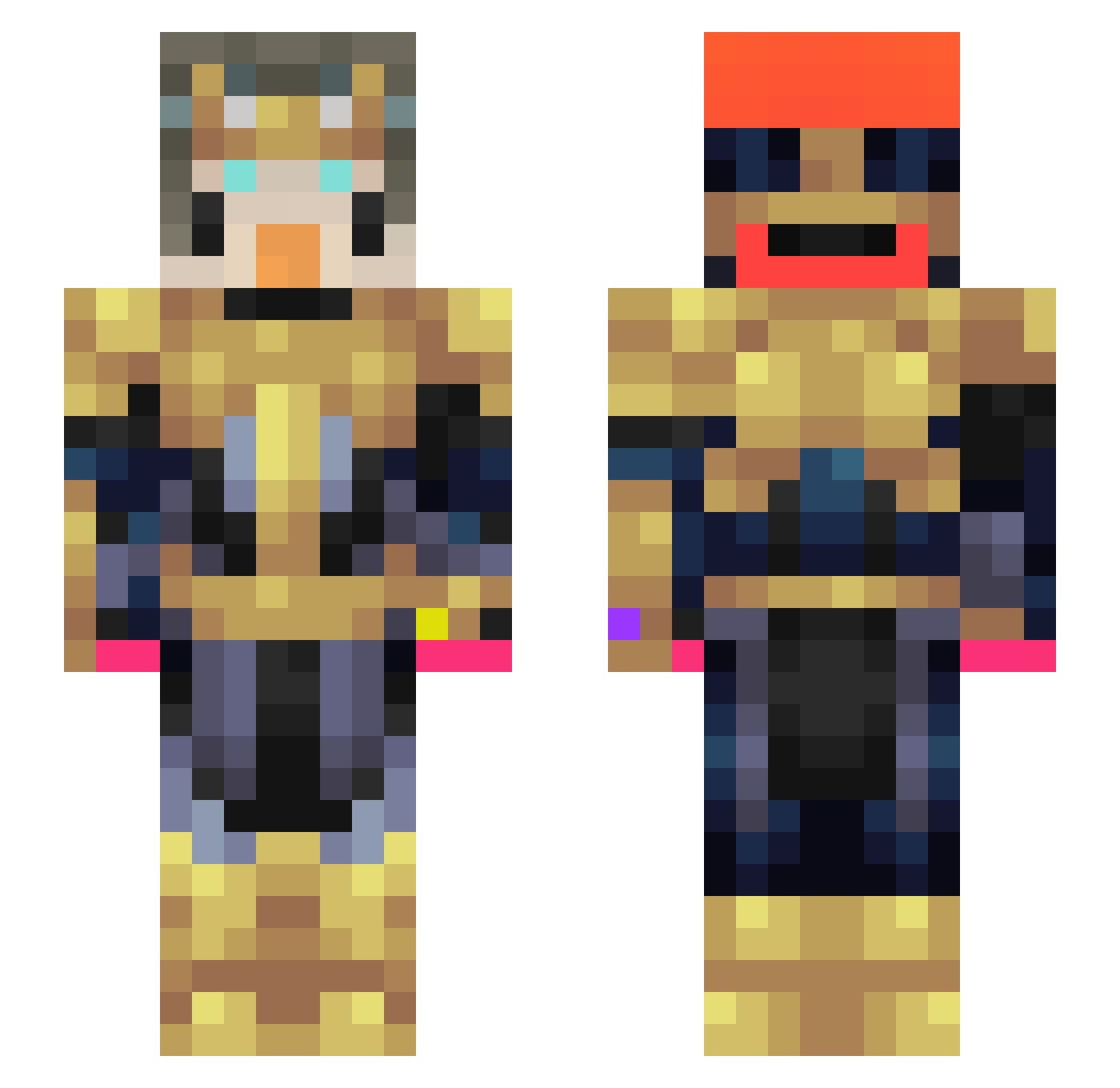 Hegi8409 Minecraft skin, front and back view