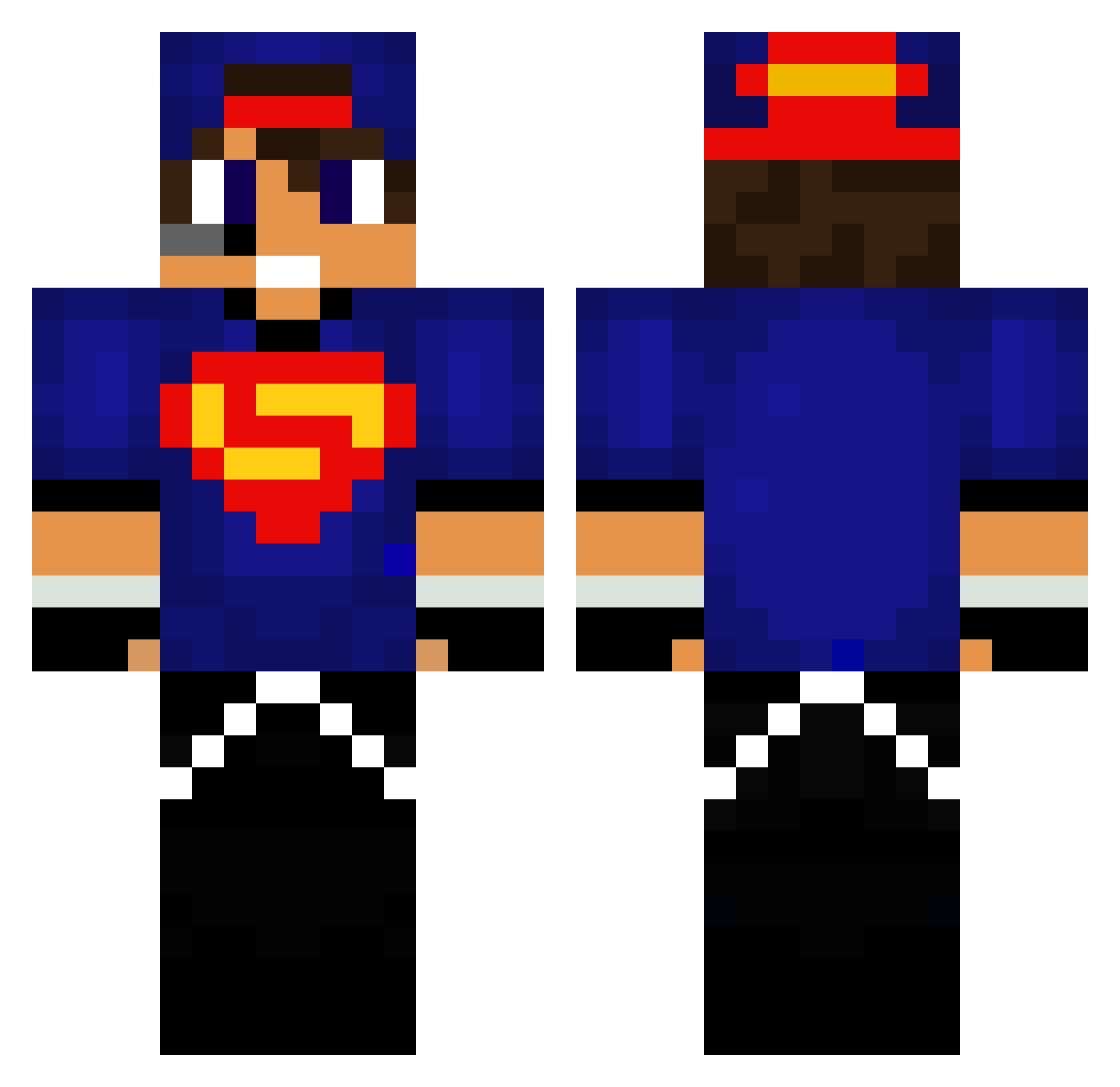 Overdozer Minecraft skin, front and back view