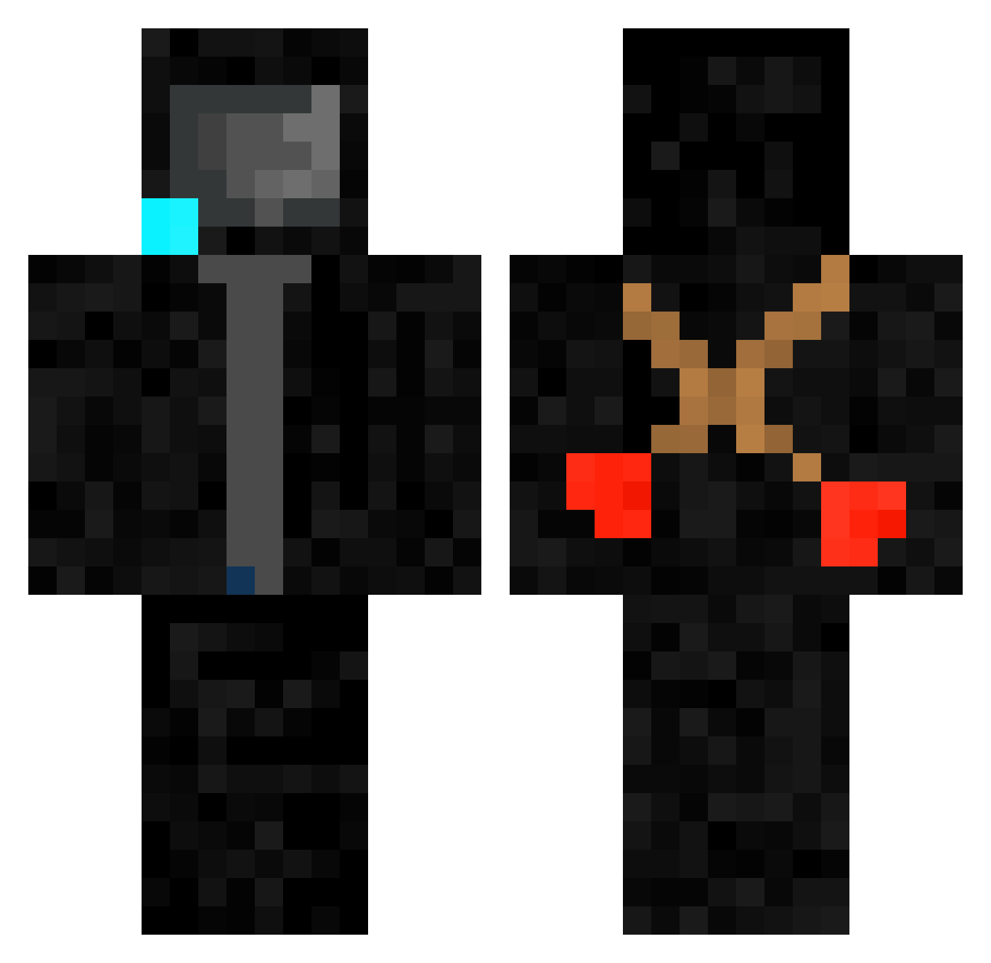 noob214544554 Minecraft skin, front and back view