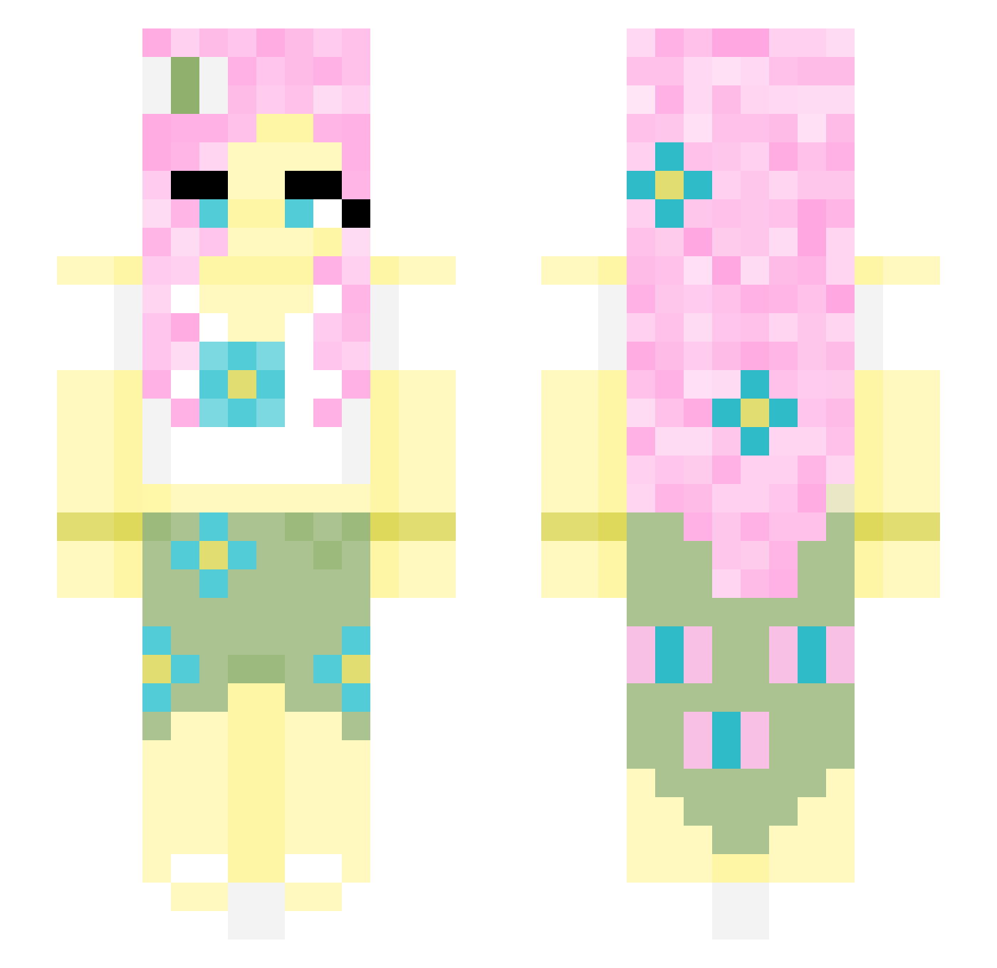 Luonaa Minecraft skin, front and back view