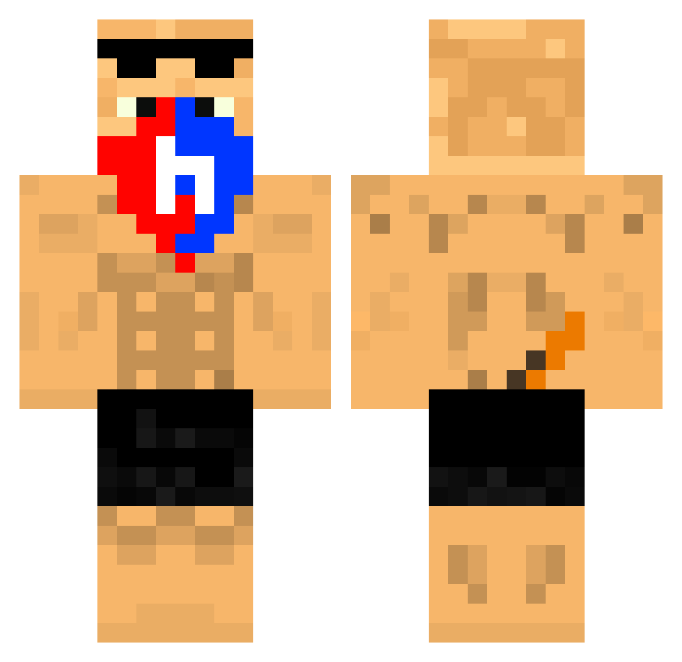 nG0D Minecraft skin, front and back view