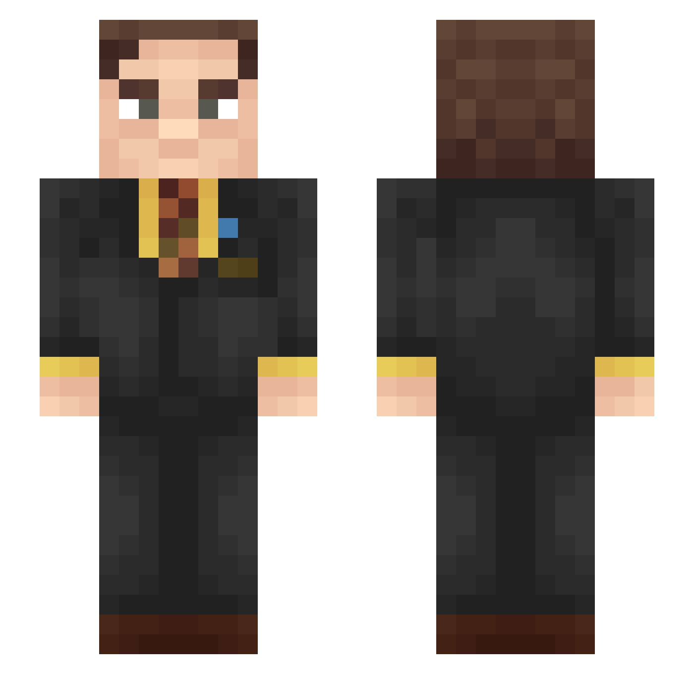 suini Minecraft skin, front and back view