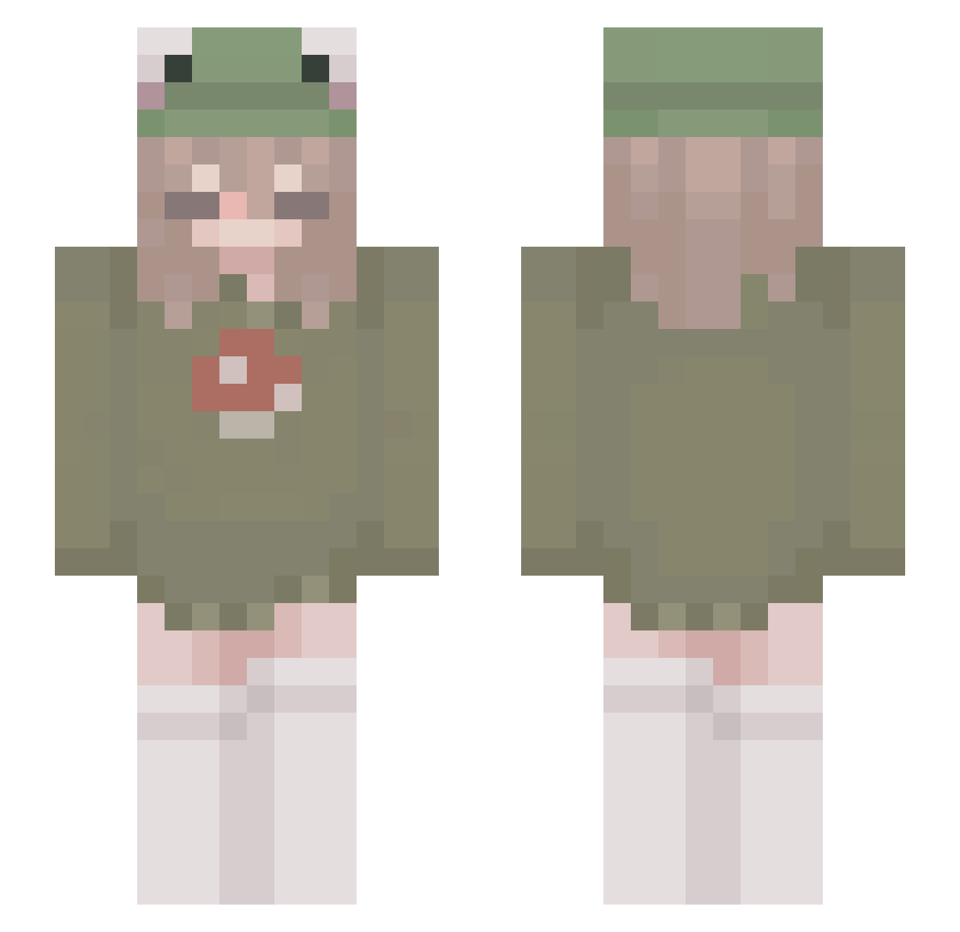 Auxtin Minecraft skin, front and back view