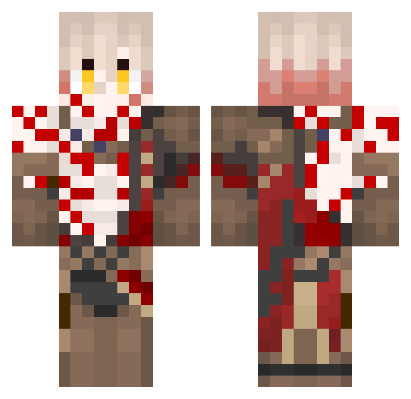 Trees_Sticks Minecraft skin, front and back view