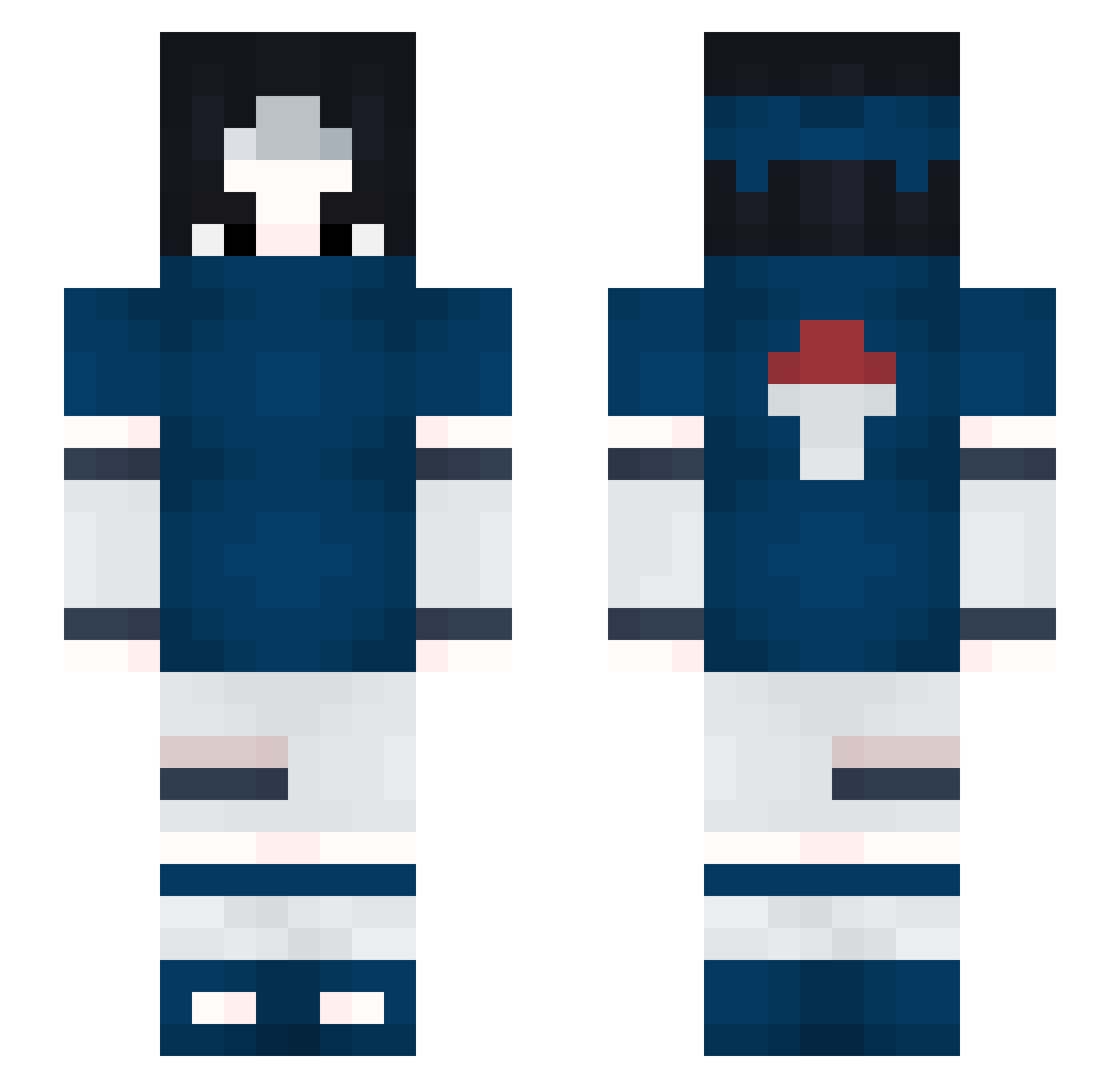 M8NEM Minecraft skin, front and back view