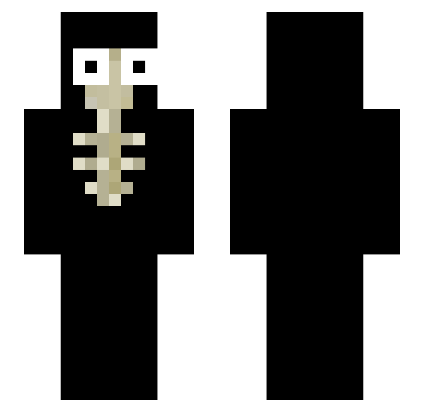 Vsyche Minecraft skin, front and back view