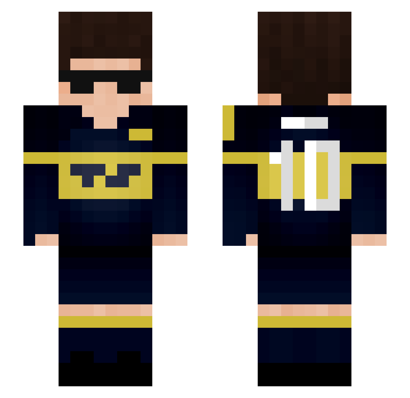 zJuanii_ Minecraft skin, front and back view