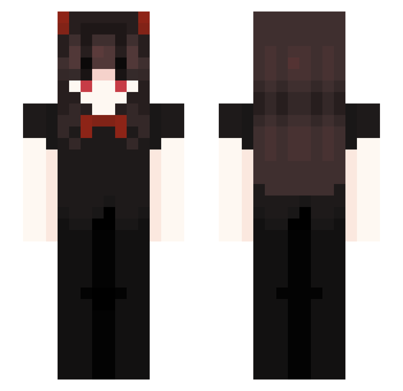 Tewari Minecraft skin, front and back view