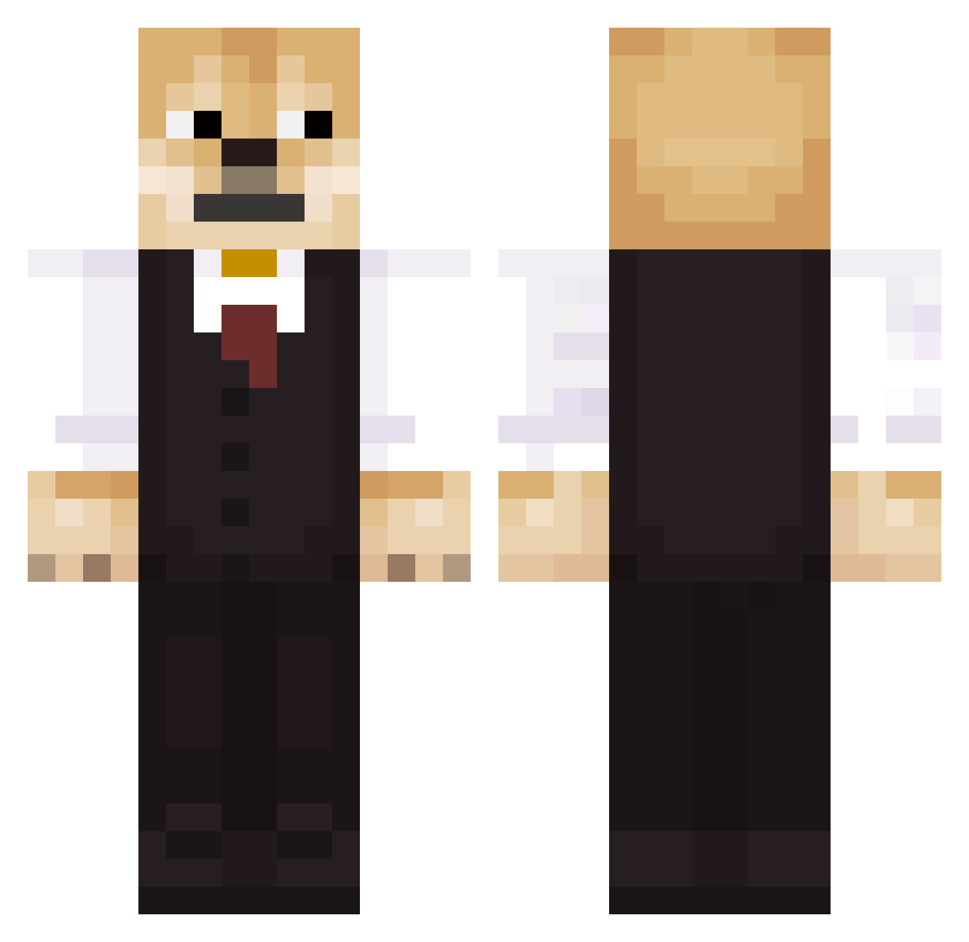 ANDREESO Minecraft skin, front and back view