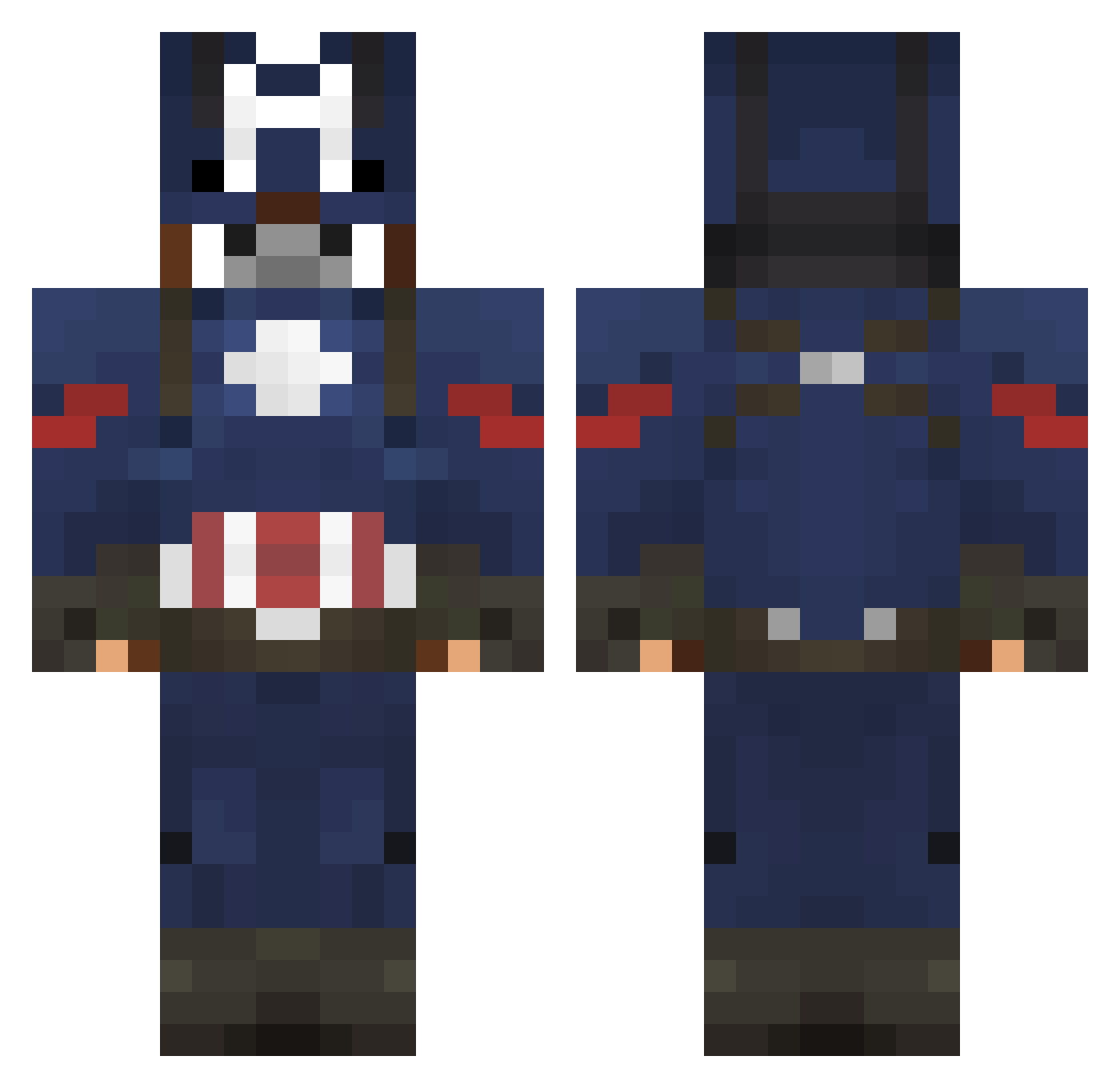 AlienCows Minecraft skin, front and back view