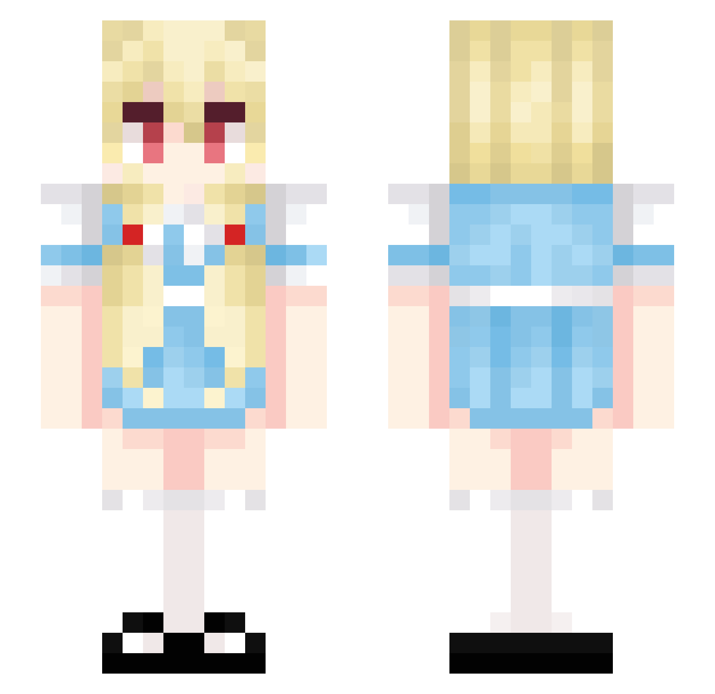 cheating001 Minecraft skin, front and back view