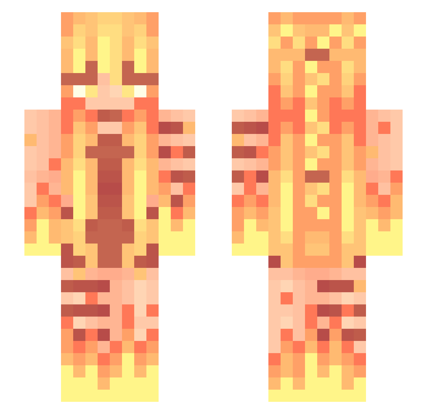 LerixBlaze Minecraft skin, front and back view