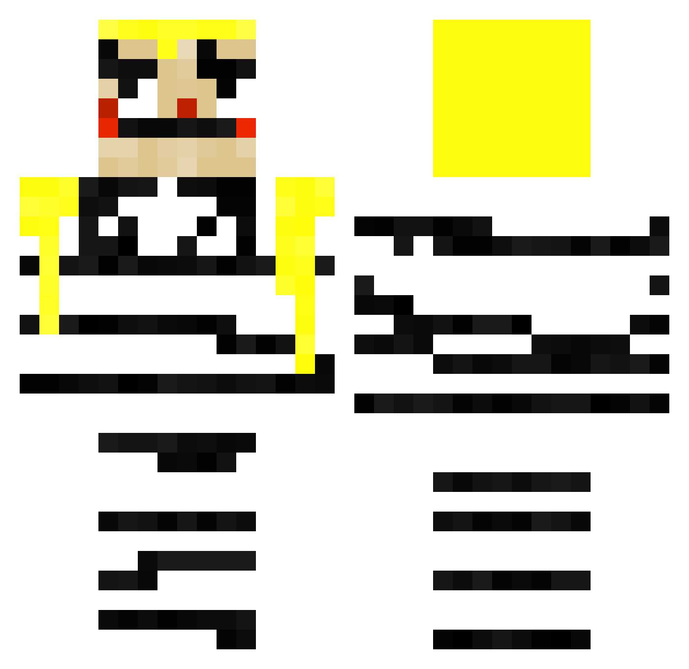 MoodyQuartz Minecraft skin, front and back view